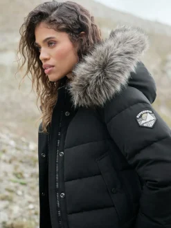 Superdry Black Everest Hooded Bomber Jacket Best