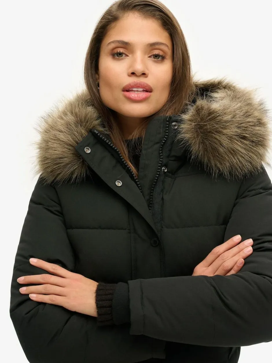 Superdry Black Everest Hooded Bomber Jacket Best