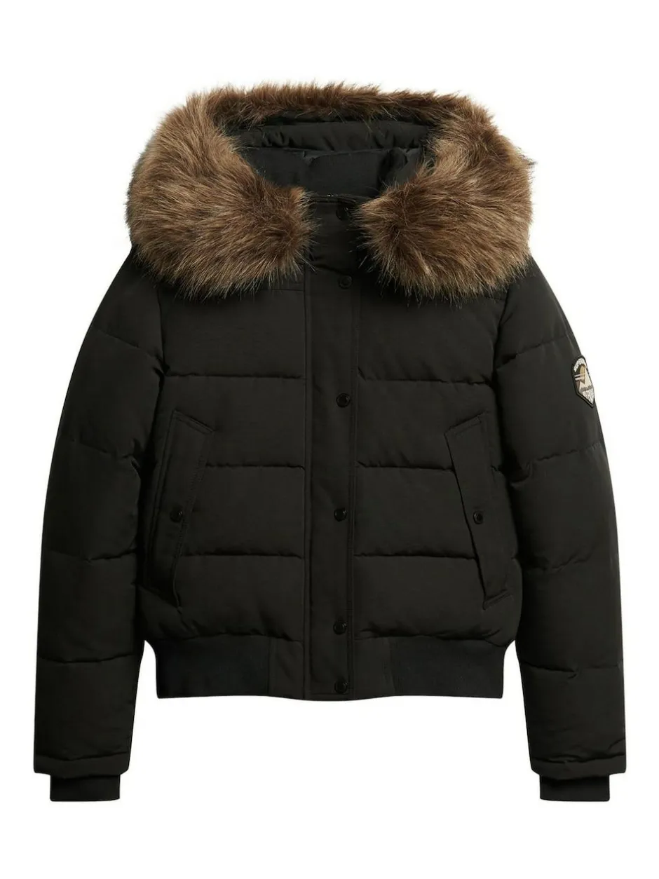 Superdry Black Everest Hooded Bomber Jacket Best