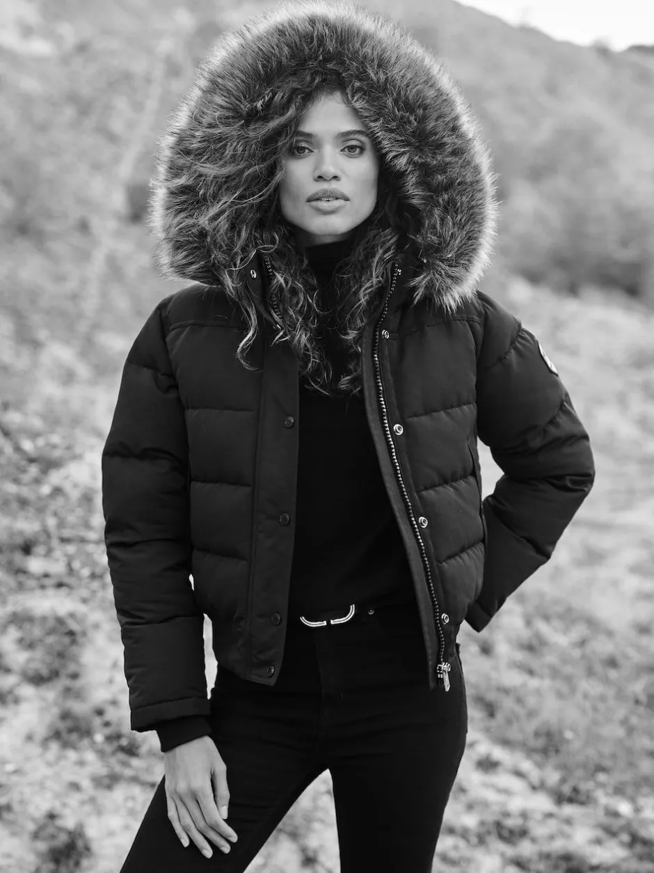 Superdry Black Everest Hooded Bomber Jacket Best