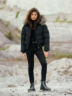 Superdry Black Everest Hooded Bomber Jacket Best
