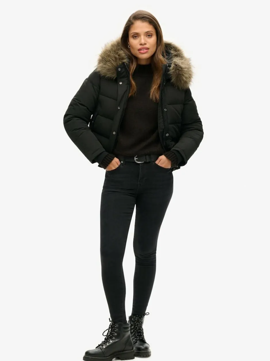 Superdry Black Everest Hooded Bomber Jacket Best