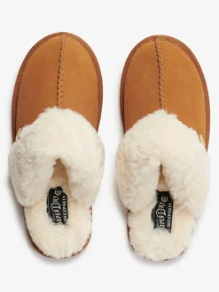 Superdry Brown Faux Suede Mule Slippers Hot