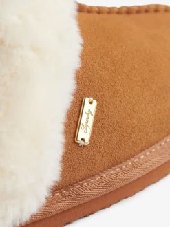 Superdry Brown Faux Suede Mule Slippers Hot