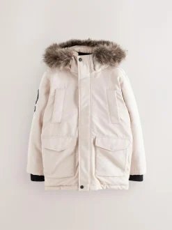 Superdry Everest Parka Coat Cream Sale