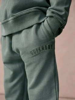 Superdry Dark Green Sweat Top & Shorts Set Online