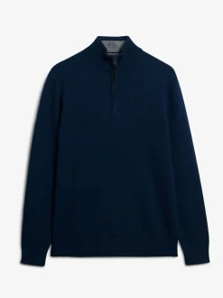 Superdry Dusk Navy Marl Wool Blend Half Zip Jumper Online
