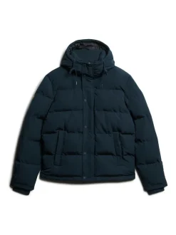 Superdry Everest Short Hooded Puffer Jacket Eclipse Navy Discount