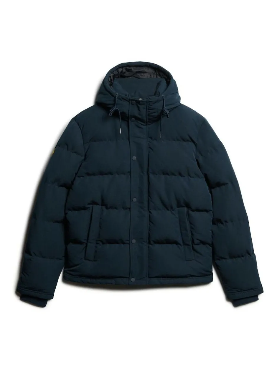Superdry Everest Short Hooded Puffer Jacket Eclipse Navy Discount