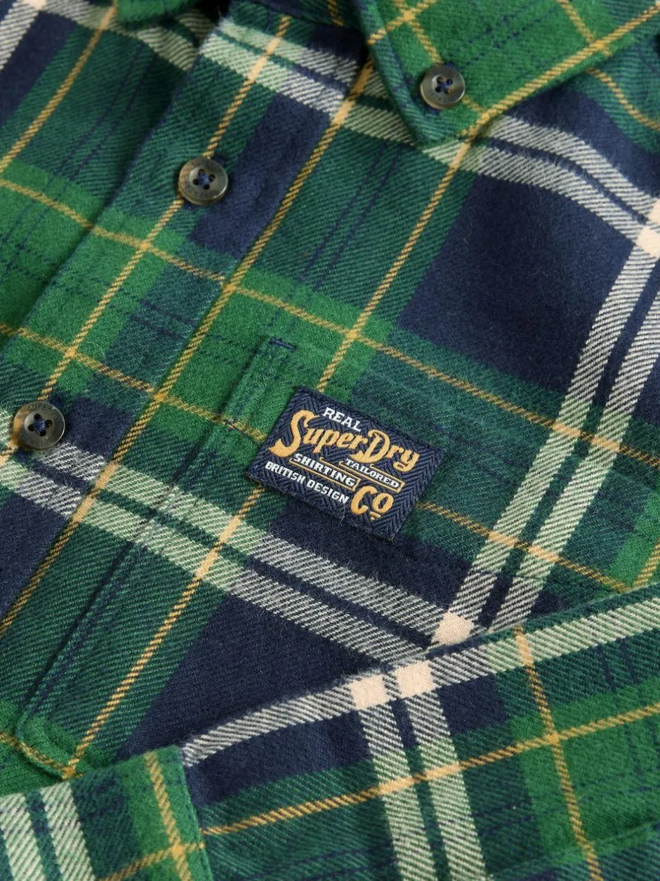 Superdry Check Shirt Green Clearance