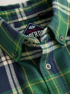 Superdry Check Shirt Green Clearance