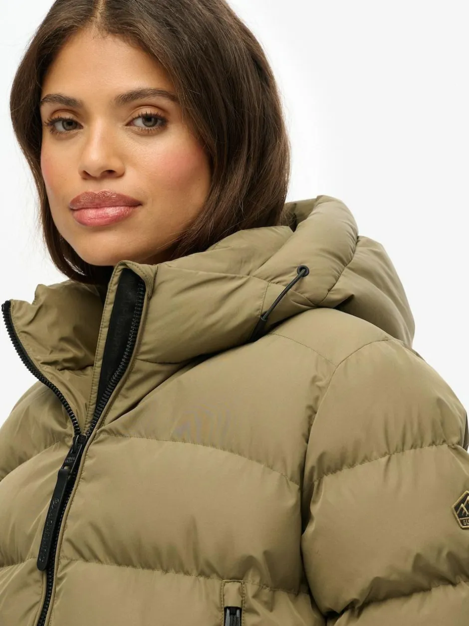 Superdry Green Hooded Sports Puffer Jacket