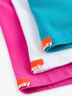 Superdry T-Shirts 3 Pack Pink Hot