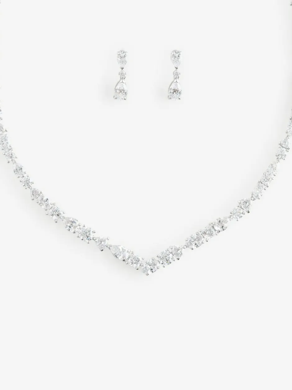 Swarovski Silver Mesmera Mixed Cuts Rhodium Plated Jewellery Set Hot