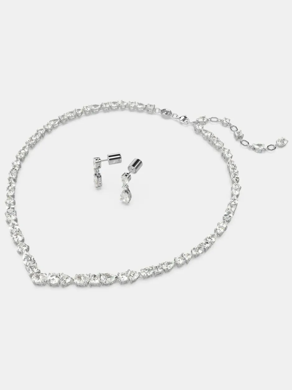 Swarovski Silver Mesmera Mixed Cuts Rhodium Plated Jewellery Set Hot
