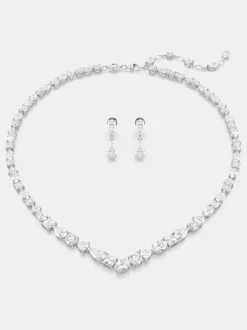 Swarovski Silver Mesmera Mixed Cuts Rhodium Plated Jewellery Set Hot