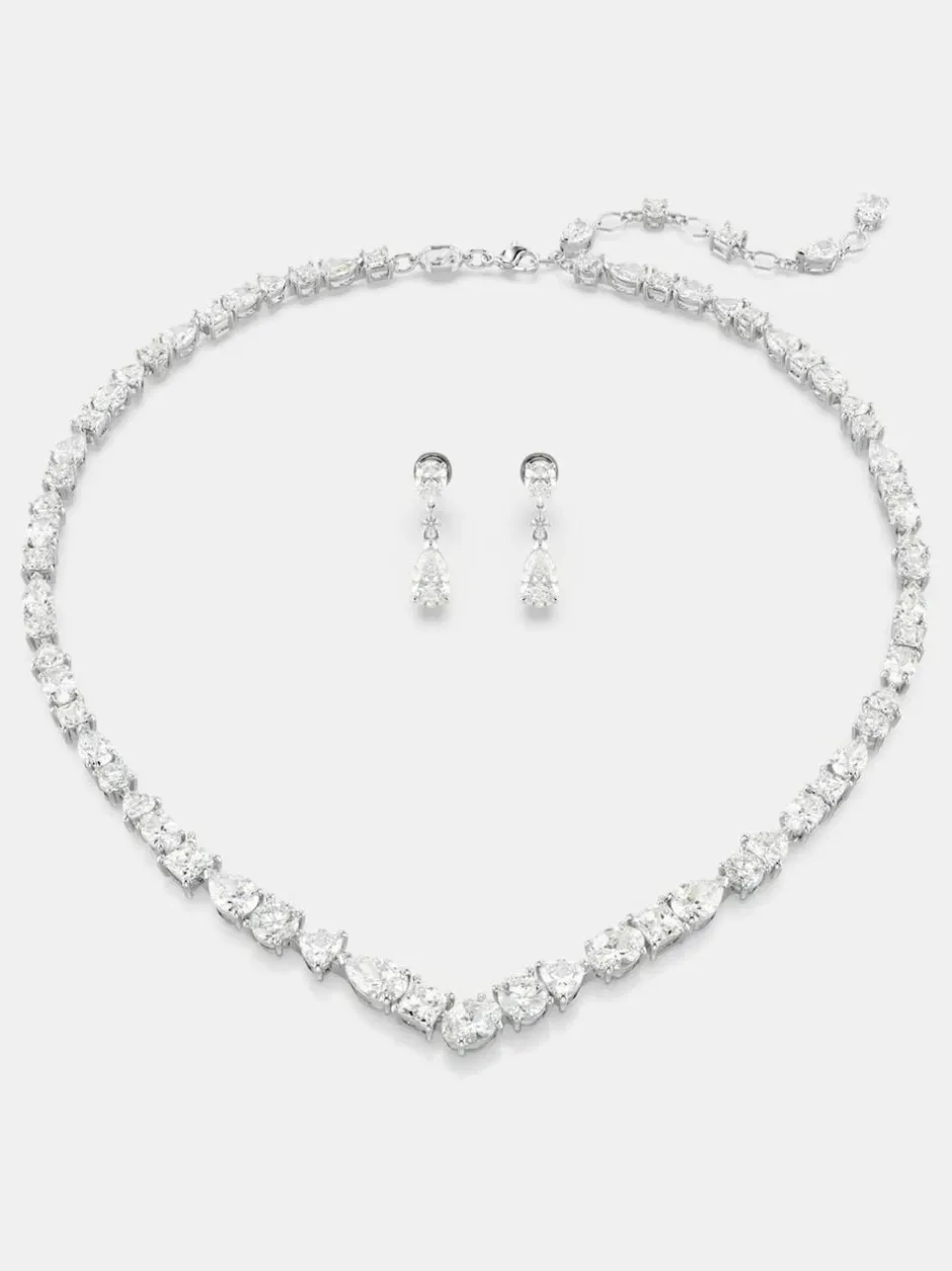 Swarovski Silver Mesmera Mixed Cuts Rhodium Plated Jewellery Set Hot