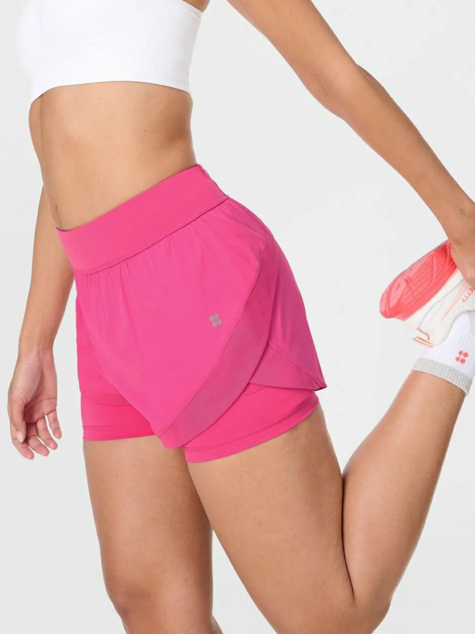 Sweaty Betty Tempo Run Shorts Pink Hot
