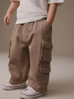 Next 100% Cotton Cargo Trouser Jeans (3mths-7yrs) Tan Brown