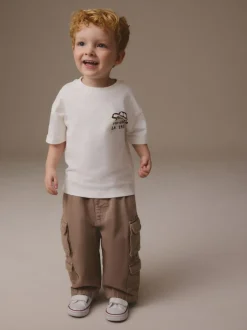 Next 100% Cotton Cargo Trouser Jeans (3mths-7yrs) Tan Brown