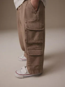 Next 100% Cotton Cargo Trouser Jeans (3mths-7yrs) Tan Brown