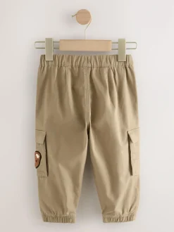 Next Regular Fit Cargo Trousers (3mths-7yrs) Tan Brown Bear New