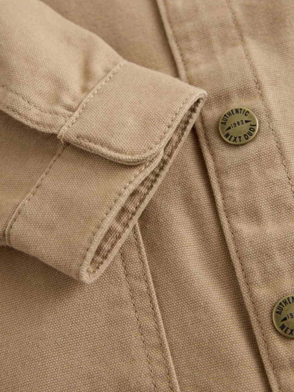 Next Canvas Overshirt (3mths-7yrs) Tan Brown Outlet