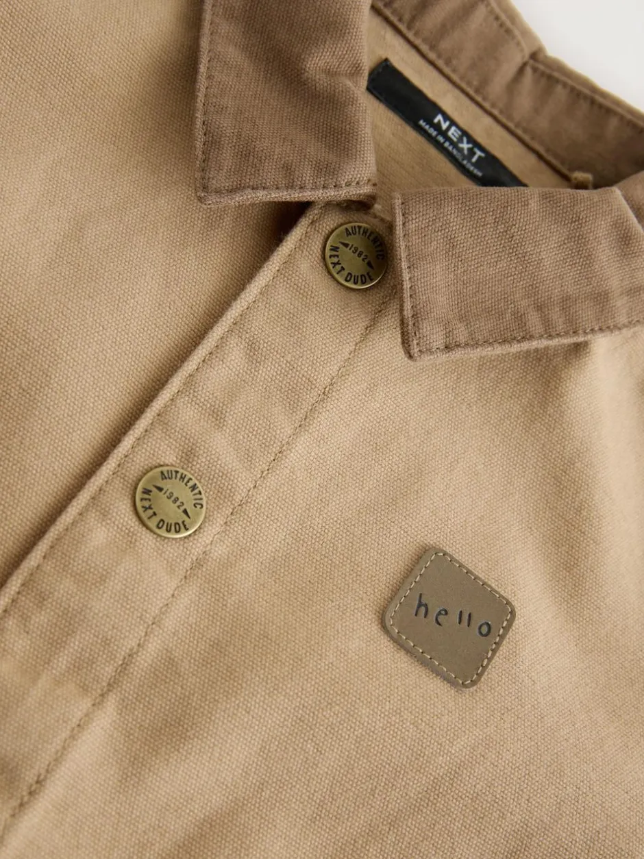 Next Canvas Overshirt (3mths-7yrs) Tan Brown Outlet