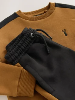 Next Colourblock Crew Set (3-16yrs) Tan Brown New