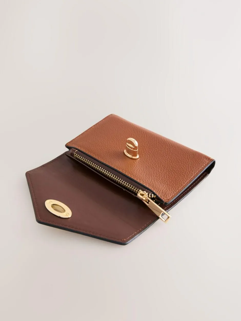 Next Tan Brown Envelope Lock Purse Best