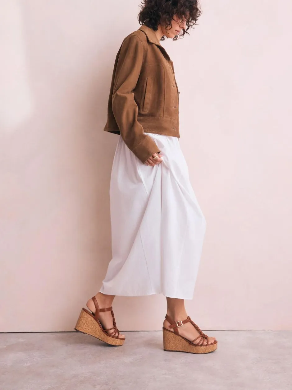 Next Forever Comfort® Plaited Strappy Wedge Heels Tan Brown Hot