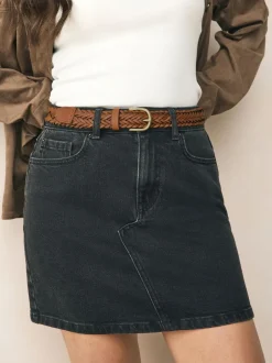 Next Hand Plaited Leather Belt Tan Brown New