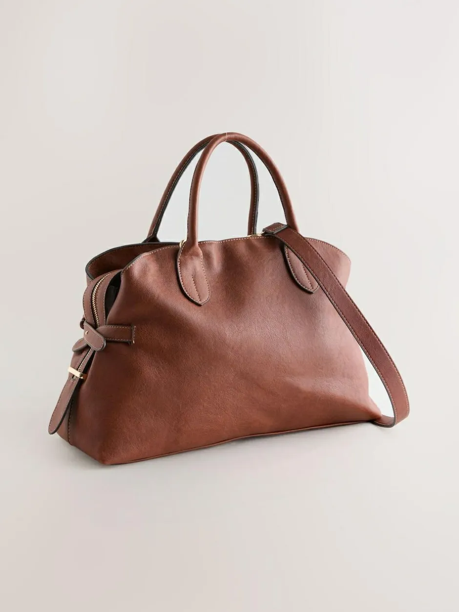 Next Large Tote Bag with Charms Tan Brown Clearance