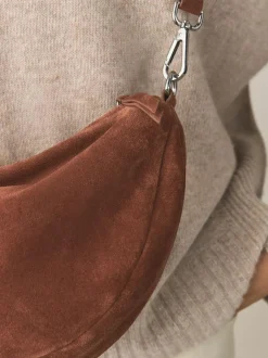Next Tan Brown Leather Sling Cross Body Bag Discount
