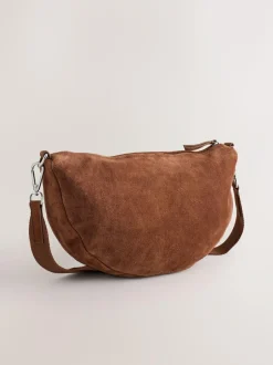 Next Tan Brown Leather Sling Cross Body Bag Discount