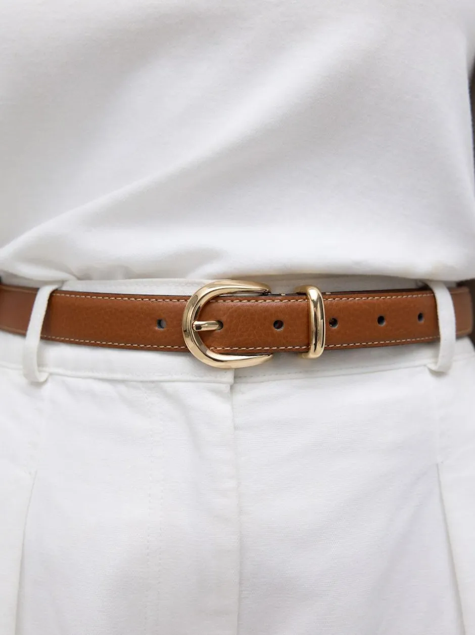 Next N. Premium Made In Italy Mid Width Belt Tan Brown