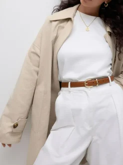 Next N. Premium Made In Italy Mid Width Belt Tan Brown