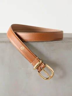 Next N. Premium Made In Italy Mid Width Belt Tan Brown