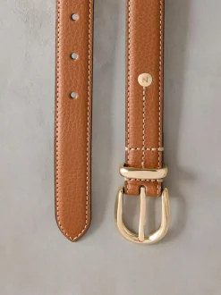 Next N. Premium Made In Italy Mid Width Belt Tan Brown