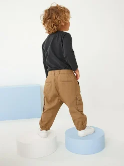 Next Regular Fit Cargo Trousers (3mths-7yrs) Tan Brown Discount