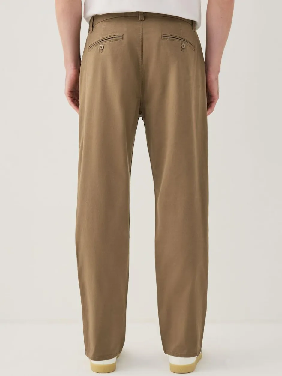 Next Regular Tapered Fit Single Pleated Stretch Chinos Trousers Tan Brown Clearance