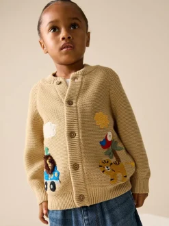 Next Tan Brown Safari Character Cardigan (3mths-7yrs) Best