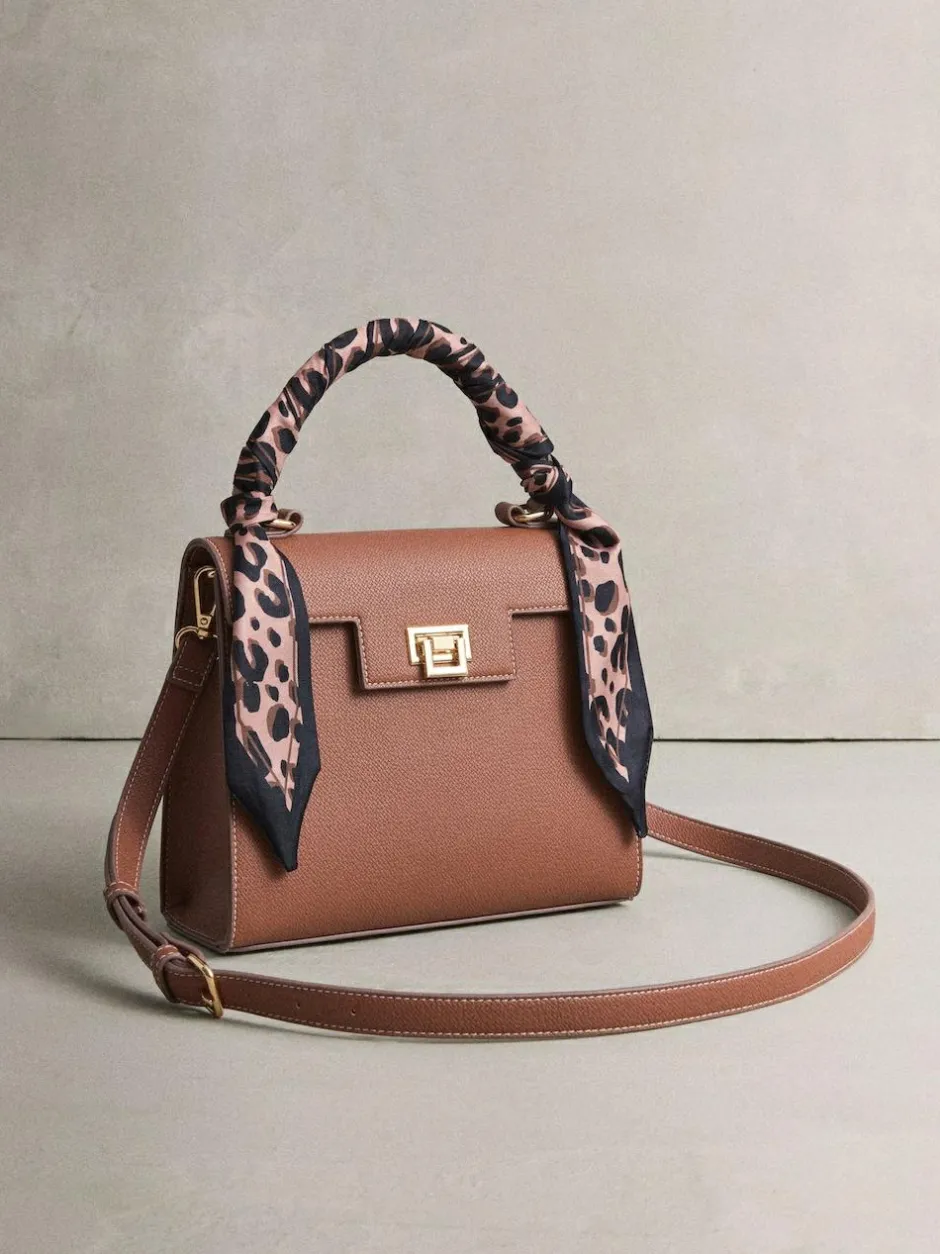 Next Tan Brown Scarf Hand Held Bag Outlet