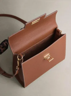 Next Tan Brown Scarf Hand Held Bag Outlet