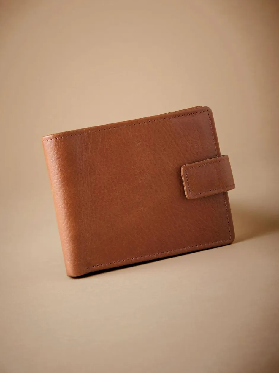 Next Signature Leather Extra Capacity Wallet Tan Brown Discount