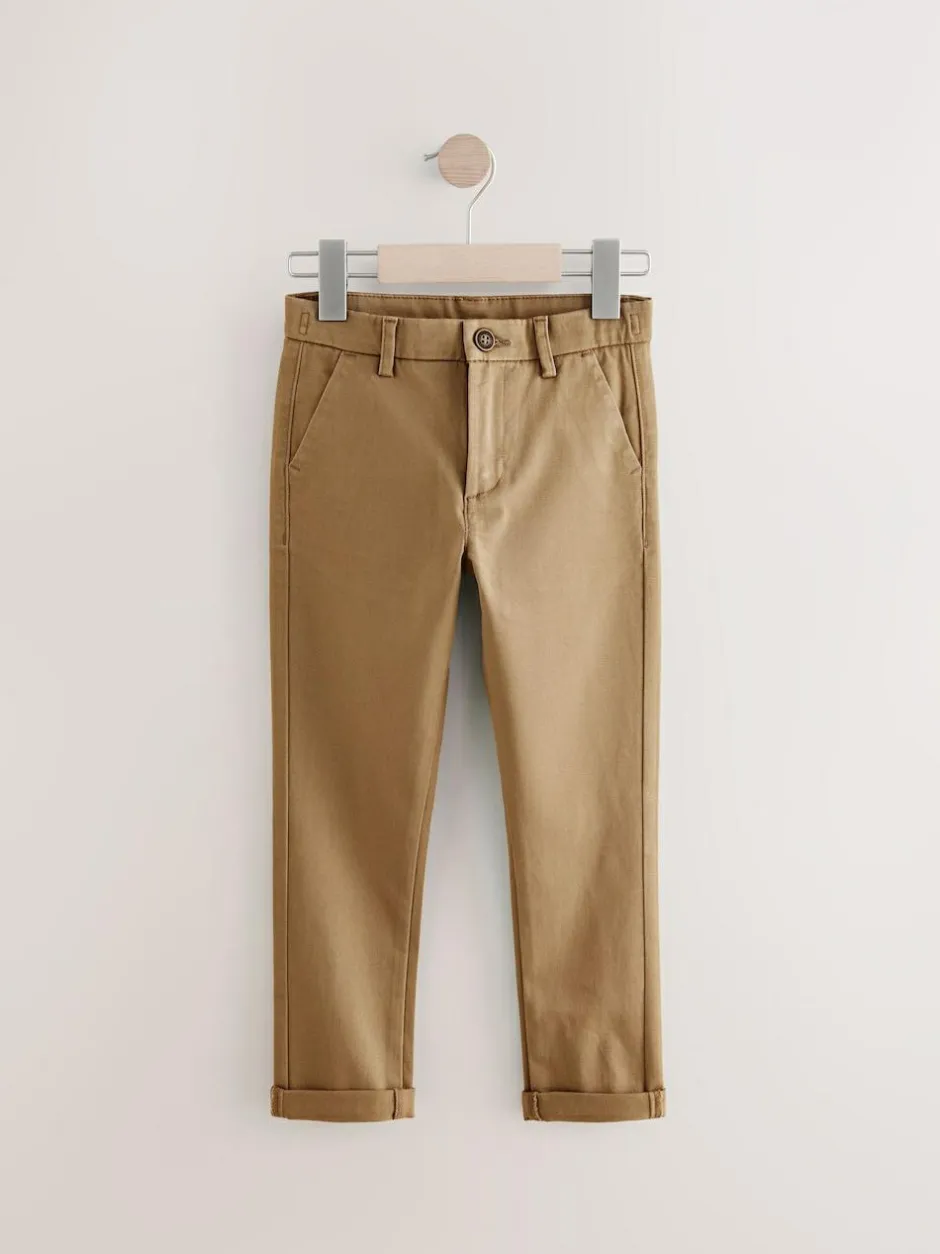 Next Tan Brown Skinny Fit Stretch Chino Trousers (3-17yrs) Best