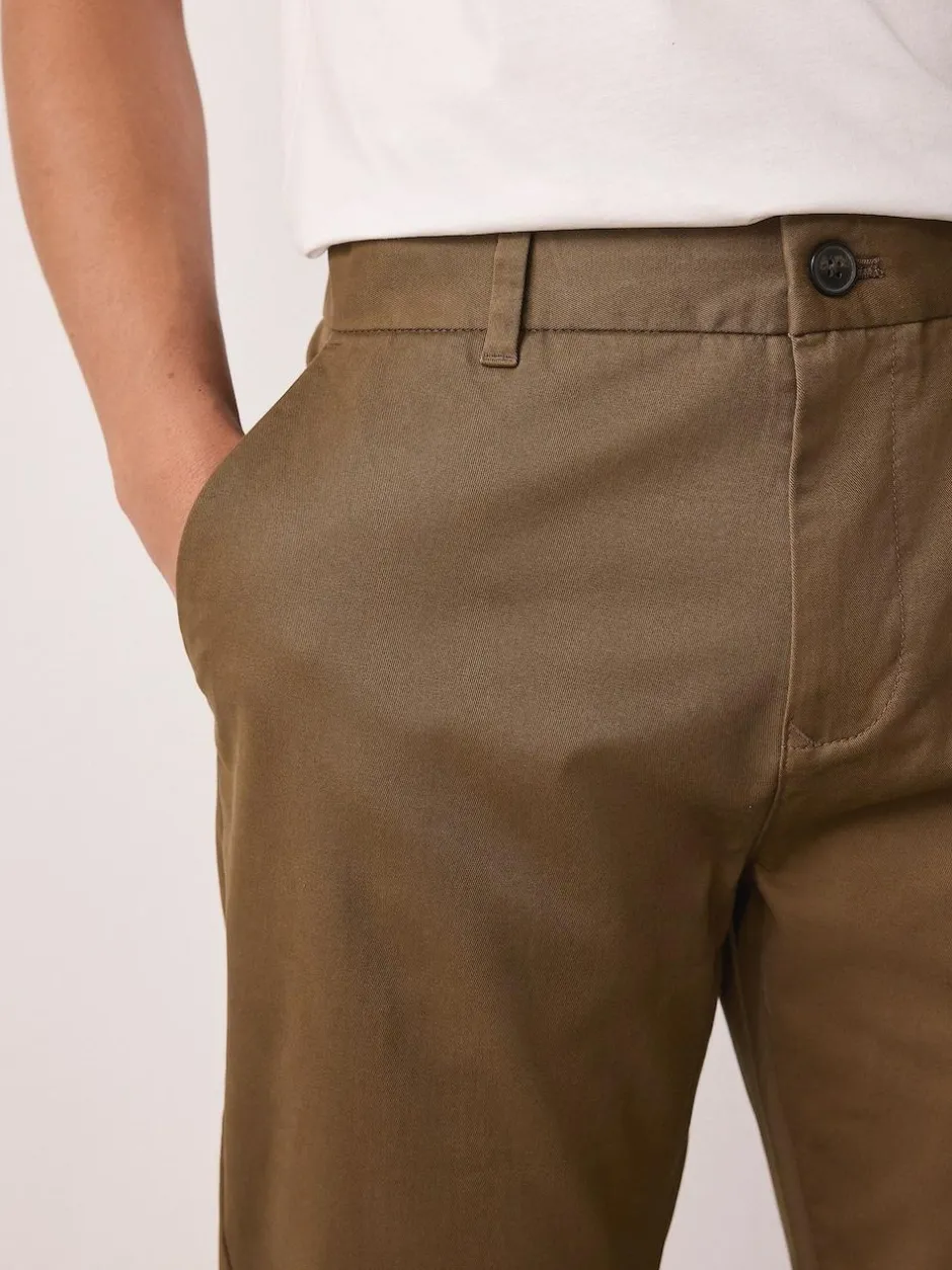 Next Tan Brown Slim Fit Stretch Chinos Trousers Clearance