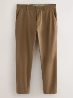 Next Tan Brown Slim Fit Stretch Chinos Trousers Clearance