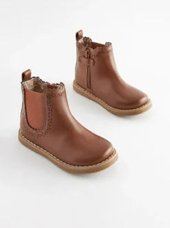 Next Standard Fit (F) Chelsea Ankle Boots Tan Brown New