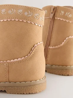 Next Standard Fit (F) Western Ankle Boots Tan Brown Hot